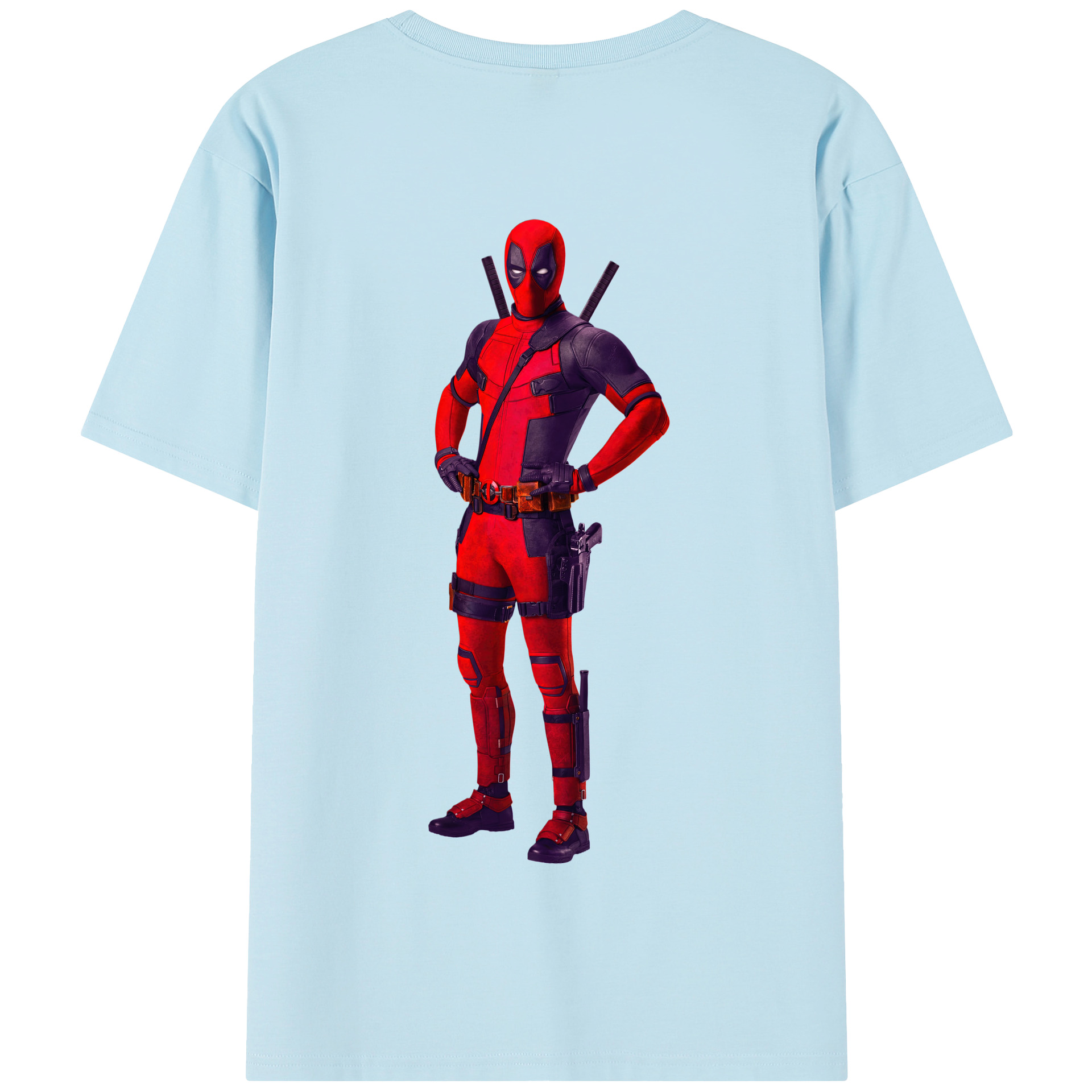 （画像用） Deadpool デッドプール 綿100％半袖Tシャツ（背面プリント）